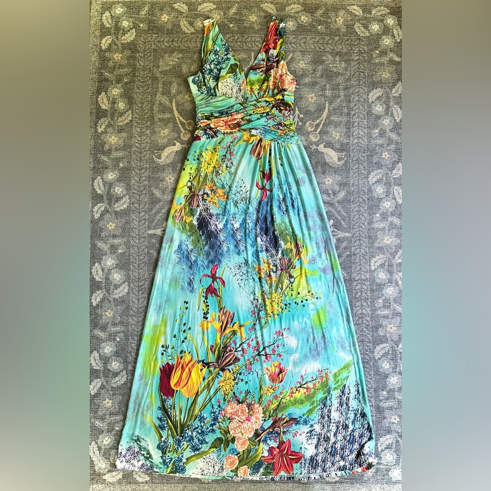 Miss Morena Floral Tropical Multicolor Maxi Dress